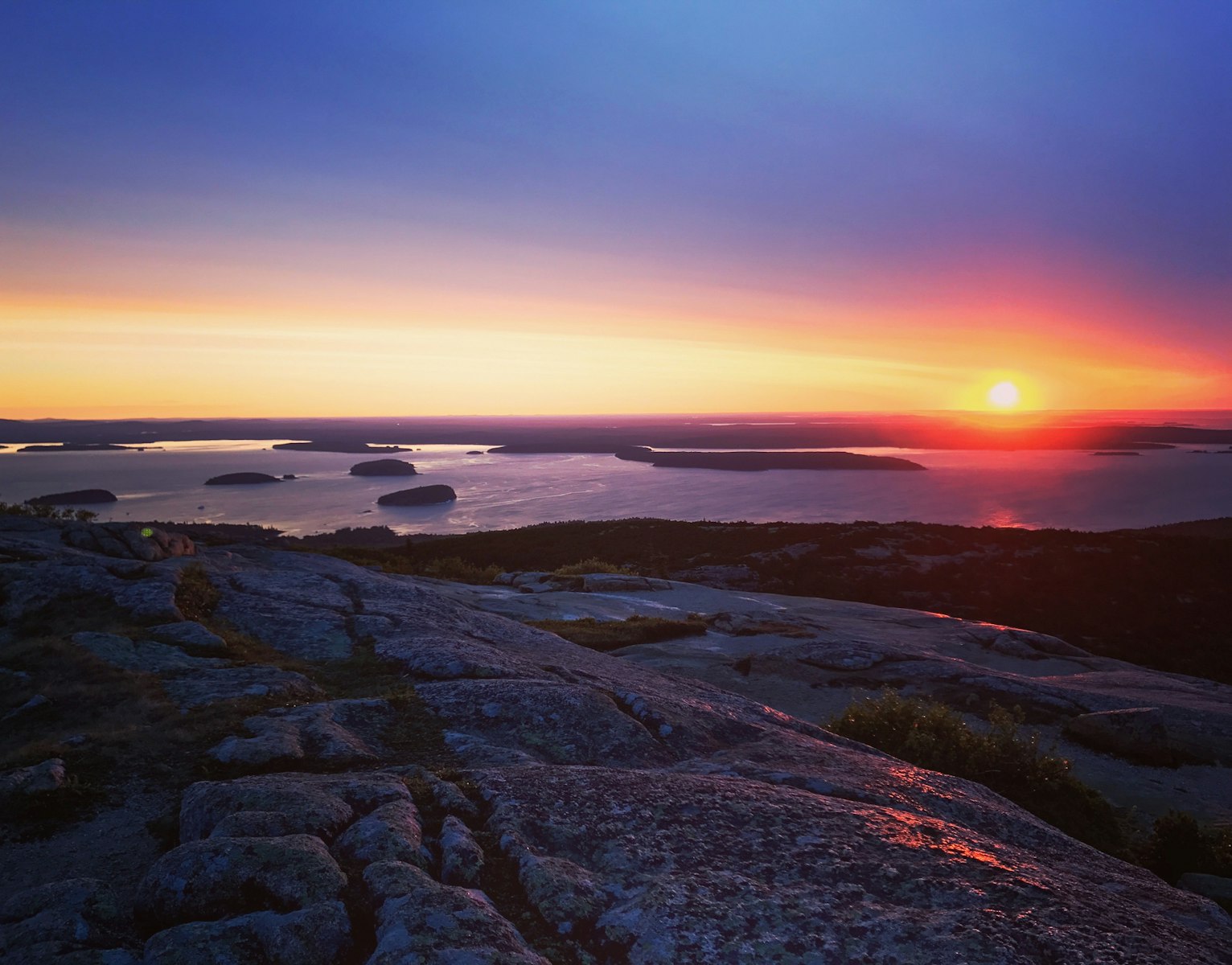 Sunrise view at Cadillac Mountain